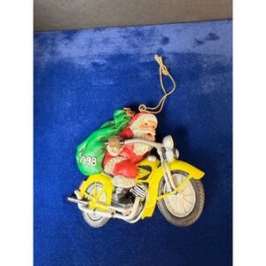 Harley Davidson 1998 Novelty Santa Motorcycle Christmas‎ Ornament up up and away